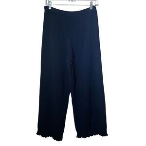 Theory Navy Blue Lace Trim Bristol Cotton Pants Medium